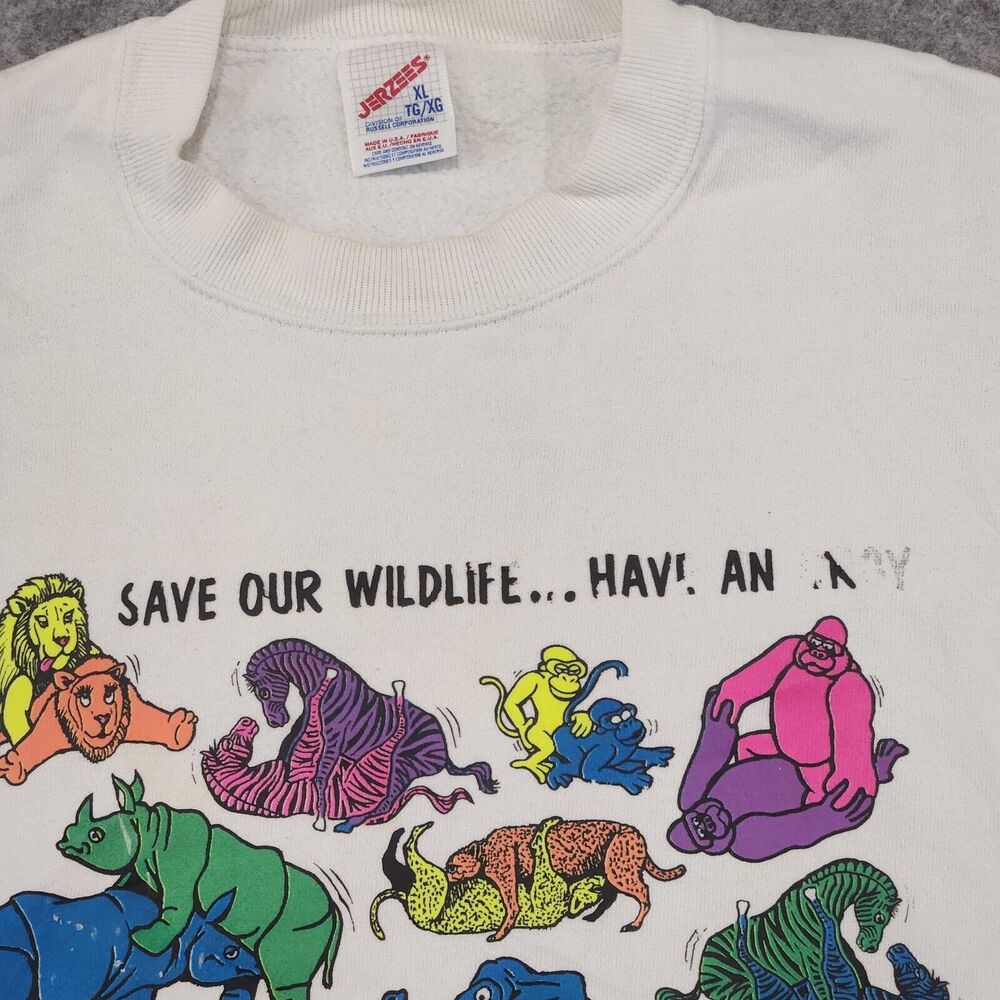 VTG 80s Animal Sex Positions Mens XL USA Made‎ Crewneck Sweatshirt Funny Joke - Picture 6 of 16